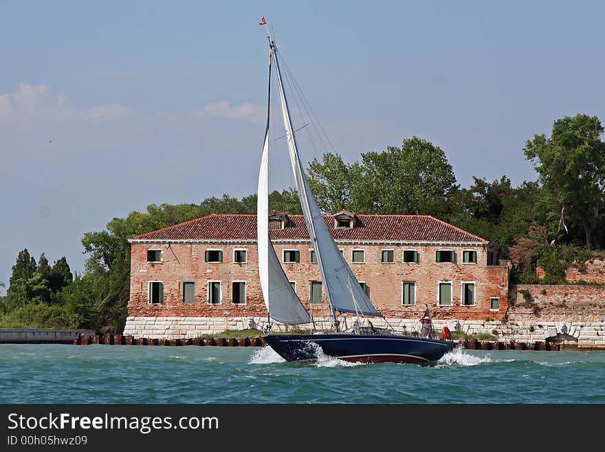 A luxury ship in the Venice Lagoon