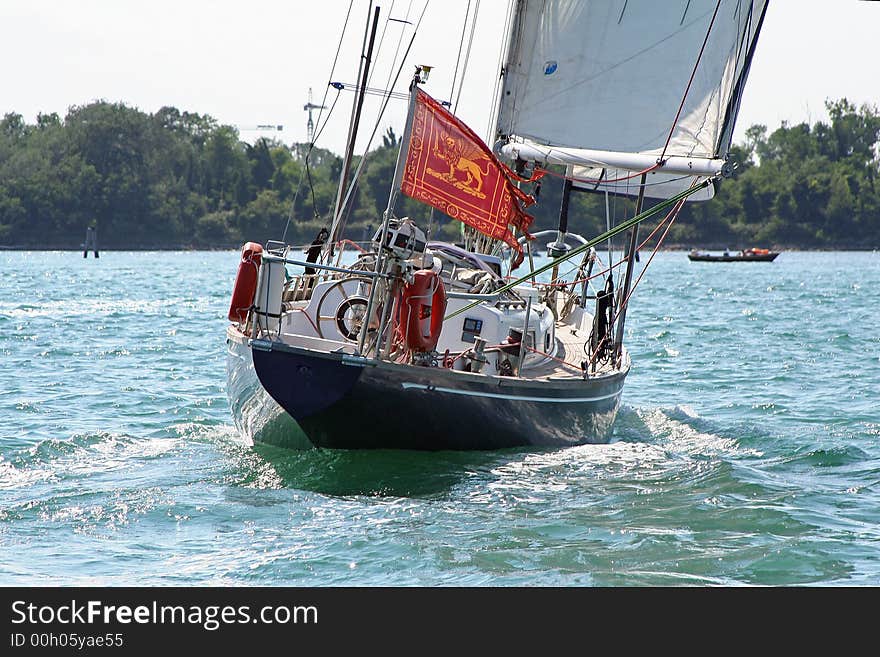 A luxury ship in the Venice Lagoon