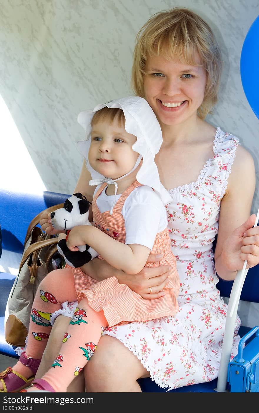 Beauty smiling mother and baby portrait. Beauty smiling mother and baby portrait