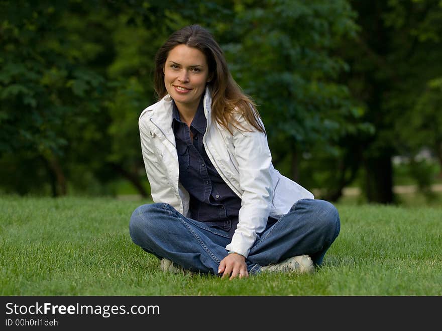 Relaxing in a park