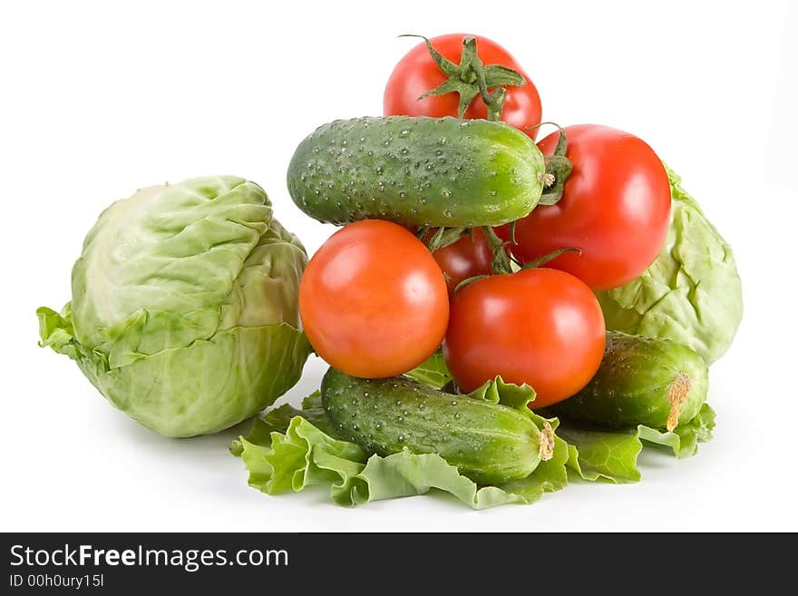 Cabbage, Cucumbers, Tomatoes