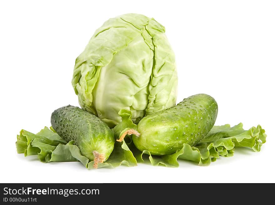 Cabbage, lettuce, cucumbers