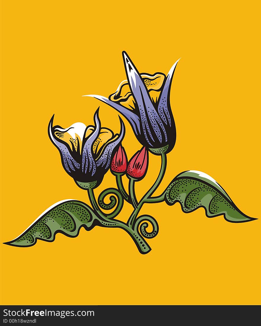 Vector illustration of exotic colorful flowers. Vector illustration of exotic colorful flowers.