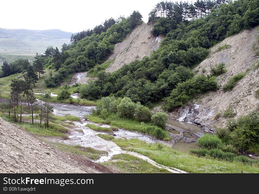 Salt valley in Praid region Transylvania