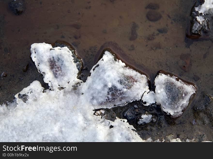 Salt crystallization on ground in Transylvania