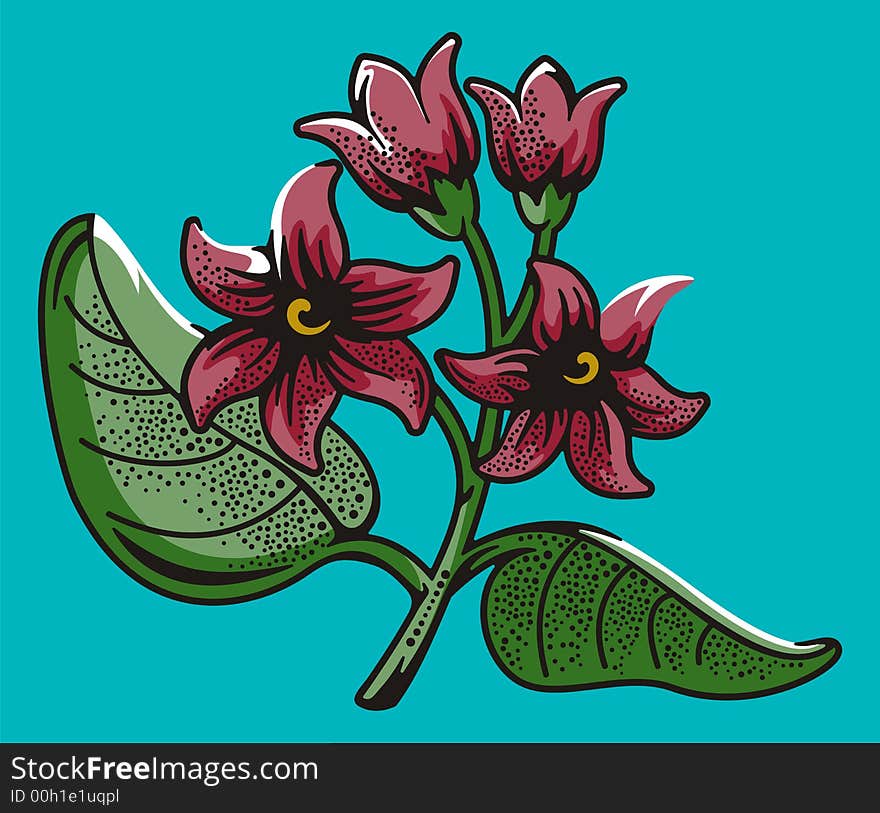 Vector illustration of a red flower. Vector illustration of a red flower.