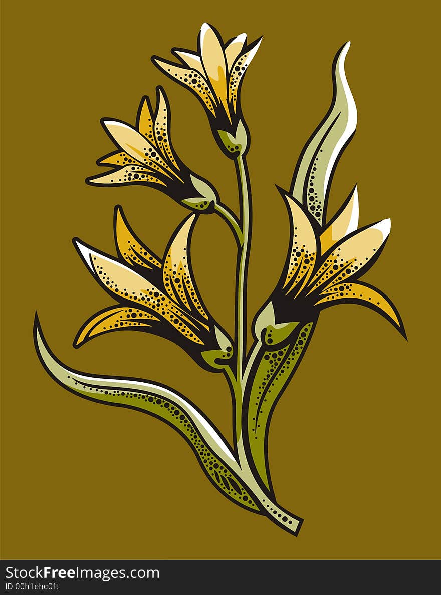 Vector illustration of a yellow flower. Vector illustration of a yellow flower.