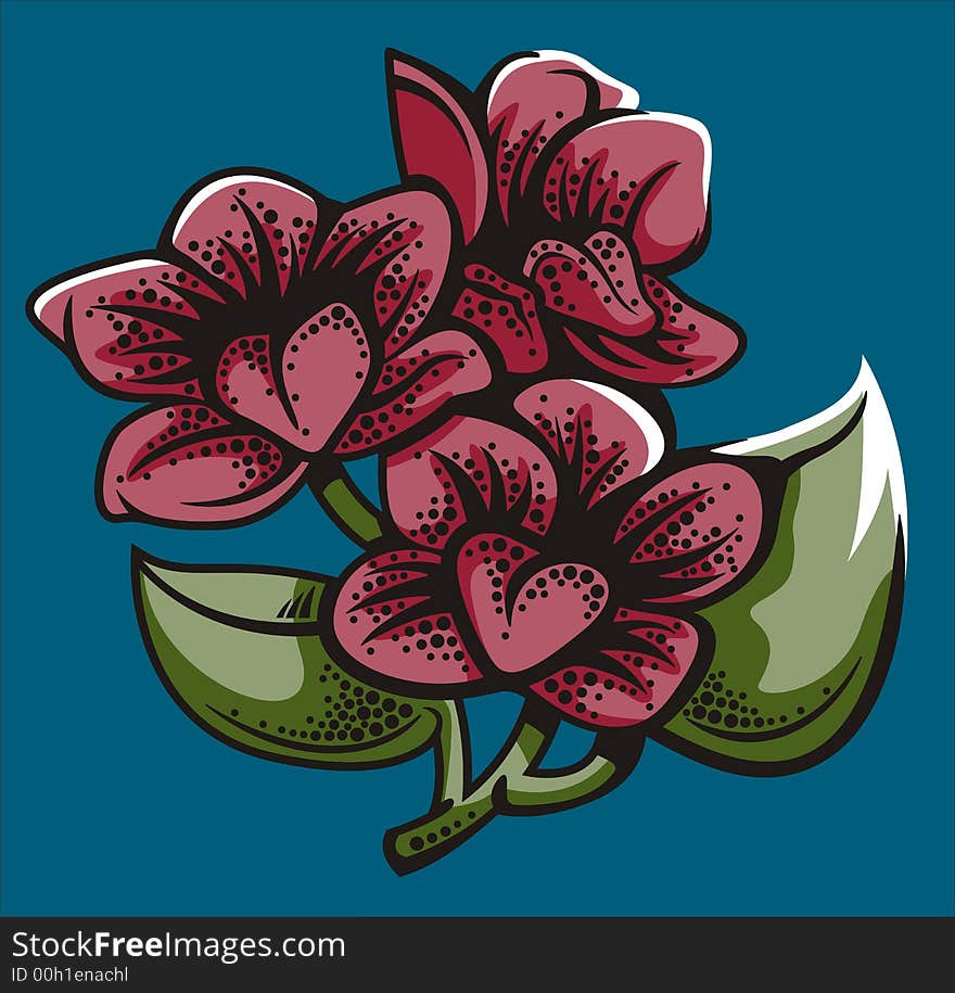 Vector illustration of red flowers. Vector illustration of red flowers.