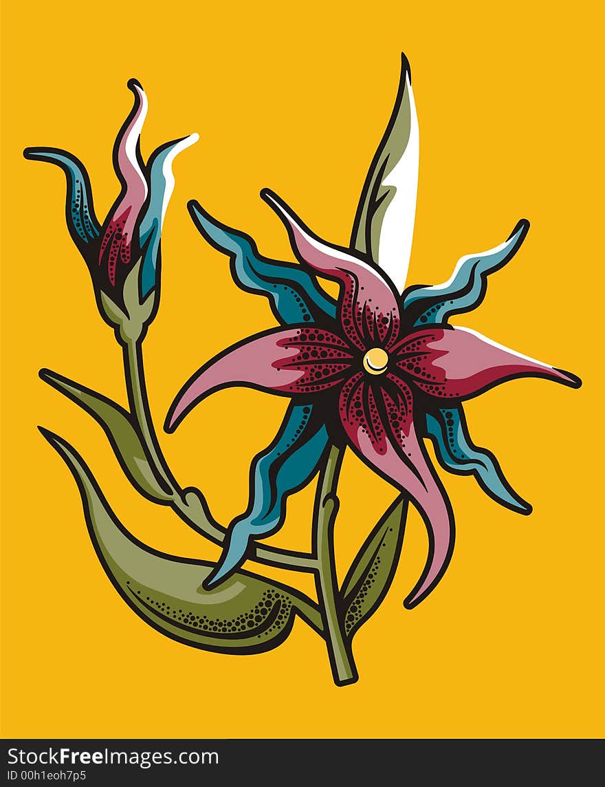 Vector illustration of an exotic flower. Vector illustration of an exotic flower.