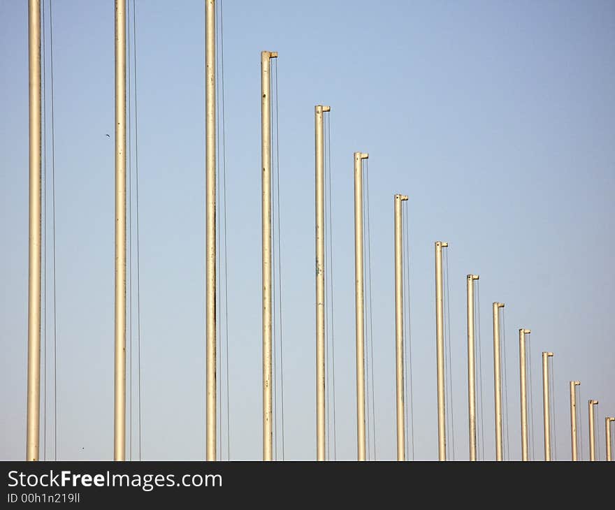 Empty pillar for flags - abstract background from the city street. Empty pillar for flags - abstract background from the city street