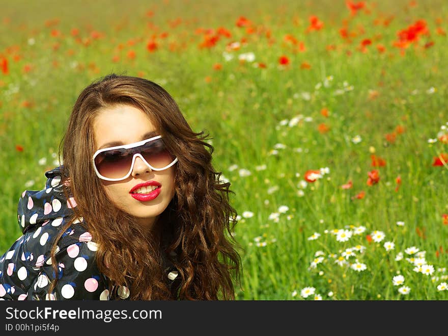 Happy young brunette