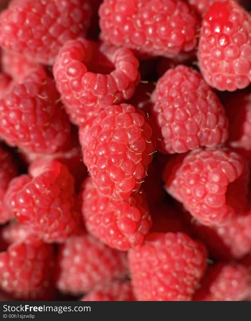 Close-up of Fresh Organic Juicy Raspberries. Close-up of Fresh Organic Juicy Raspberries