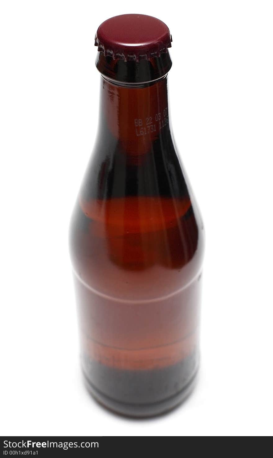 A Bottle of Bitter Ale  on white background. A Bottle of Bitter Ale  on white background