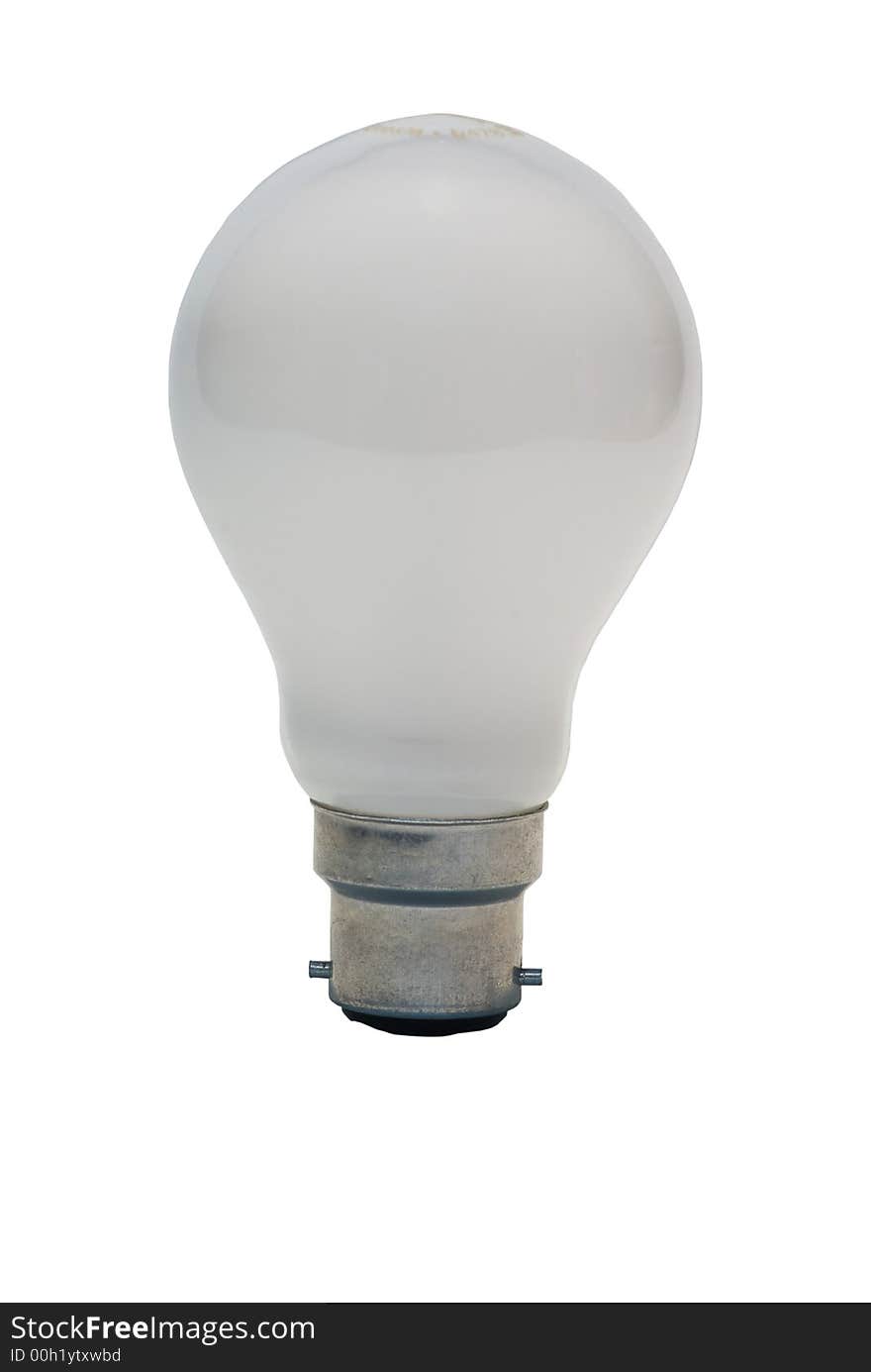 An isolated white lightbulb with clipping path. An isolated white lightbulb with clipping path