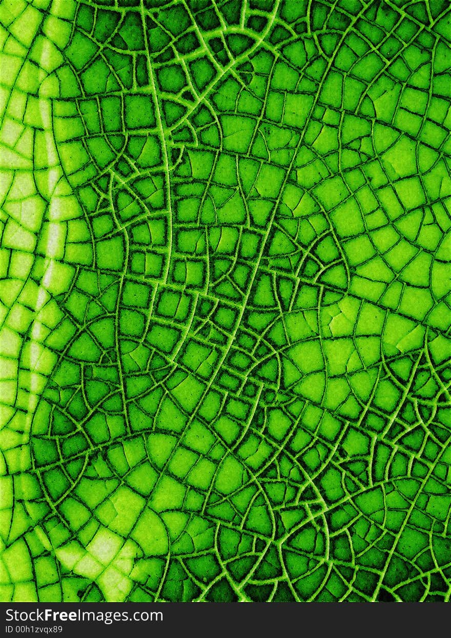 Cracked Glass Texture In Green