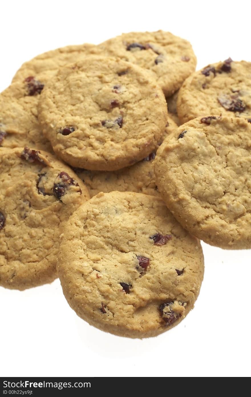 Butter cookies with oatflakes and cranberries