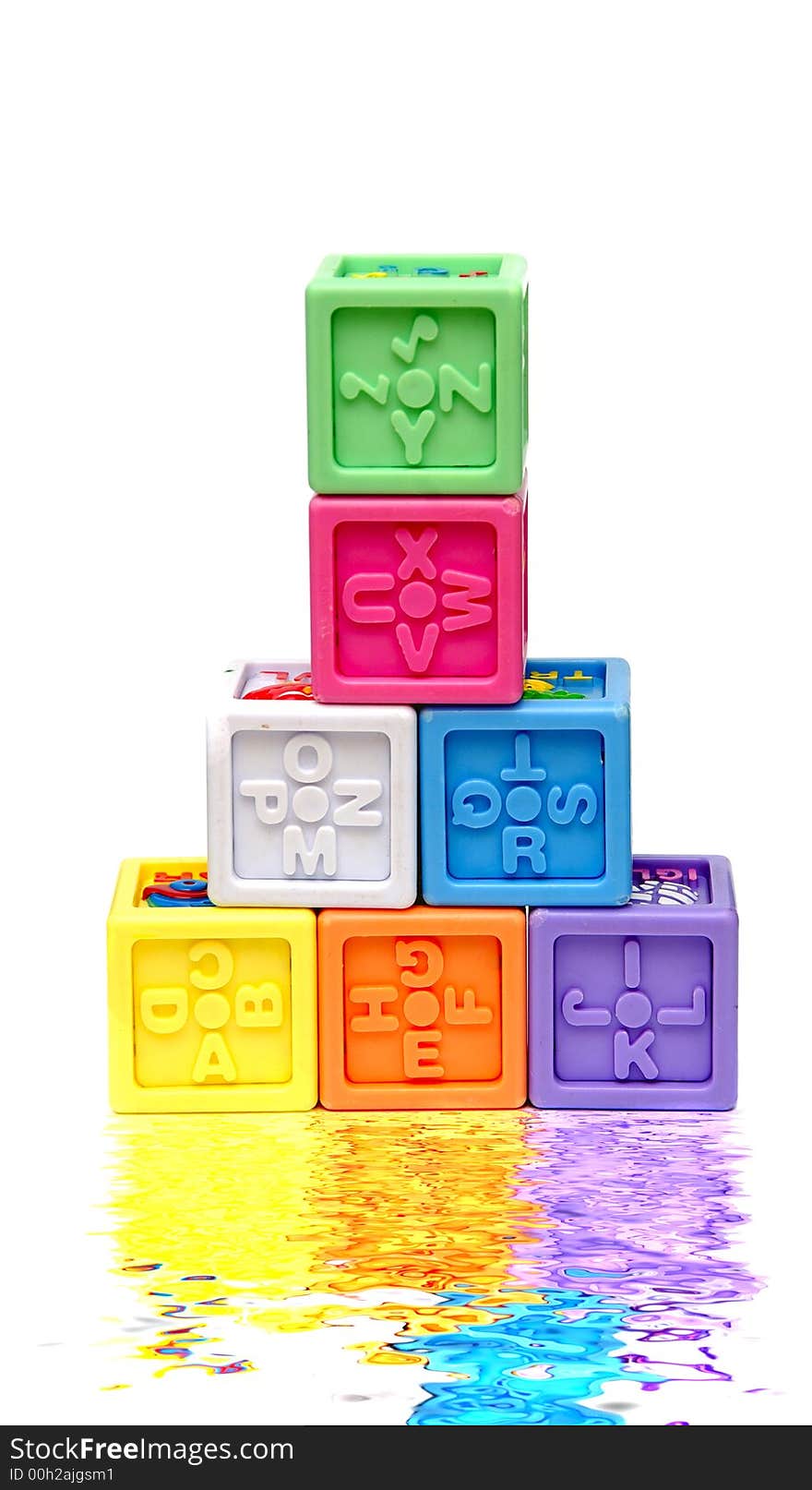 Blocks with letters on white back ground in portrait. Blocks with letters on white back ground in portrait