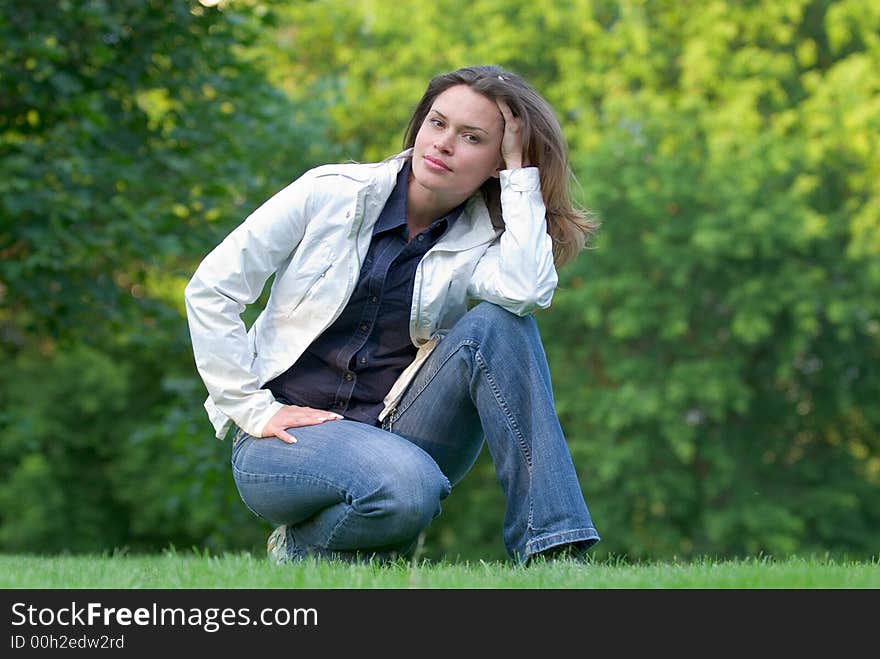 Relaxing in a park