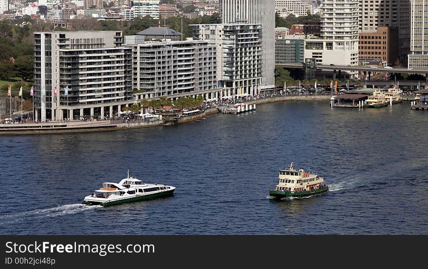 Office Buildings And Ferry Station At Circular Quay, Sydney Harbour, Australia. Office Buildings And Ferry Station At Circular Quay, Sydney Harbour, Australia