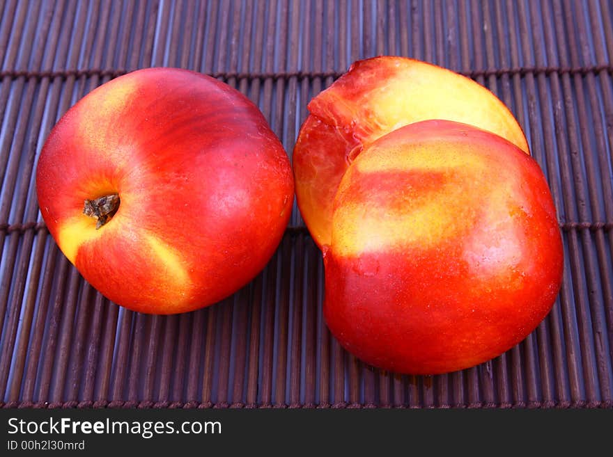 Fruit - nectarine on white background. Fruit - nectarine on white background