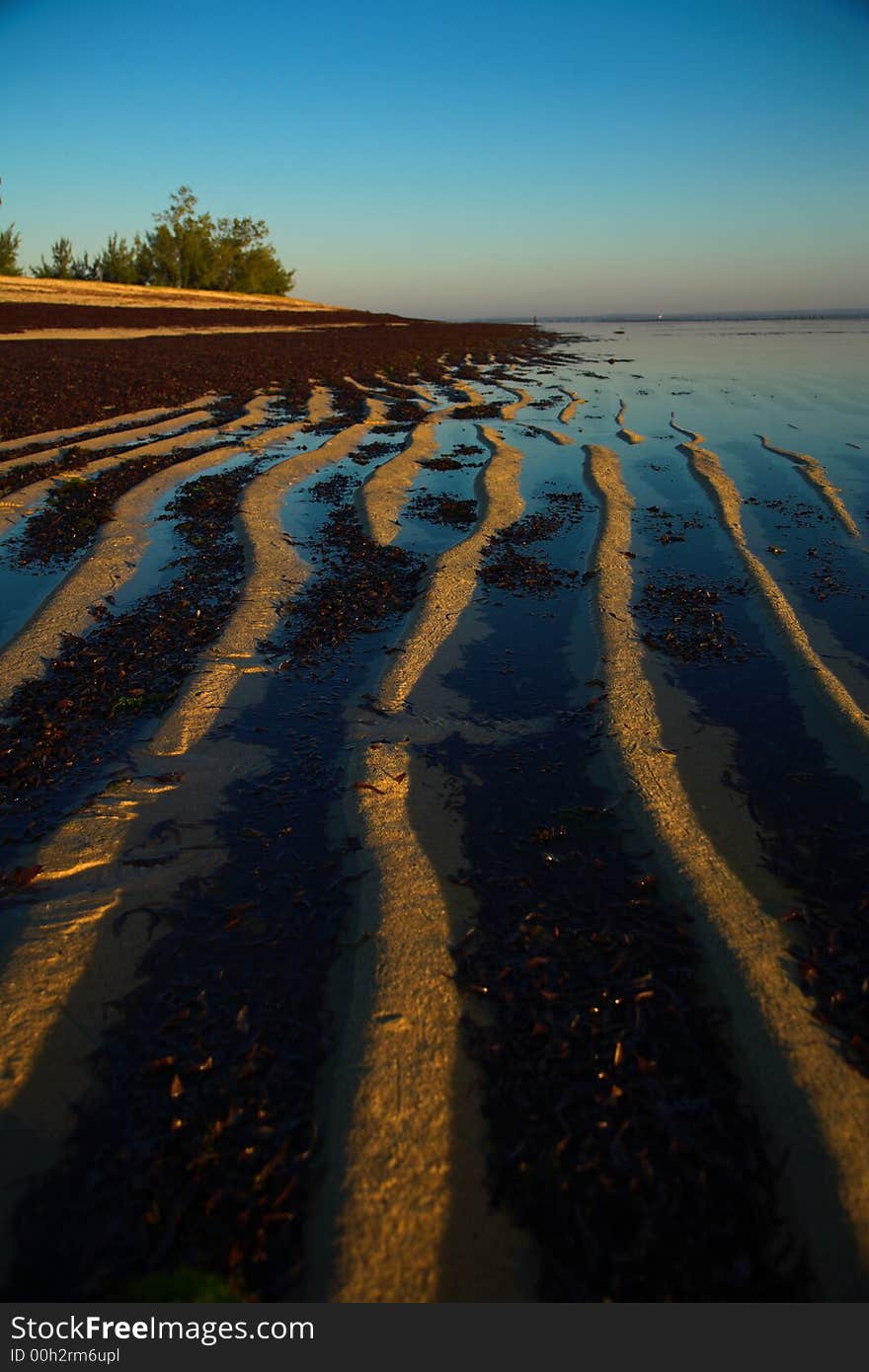 Beach scene with ripples