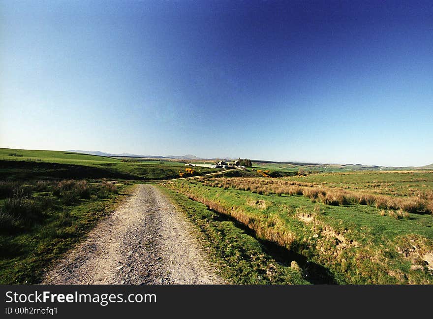 Track to farm in campsie fells scotland. Track to farm in campsie fells scotland