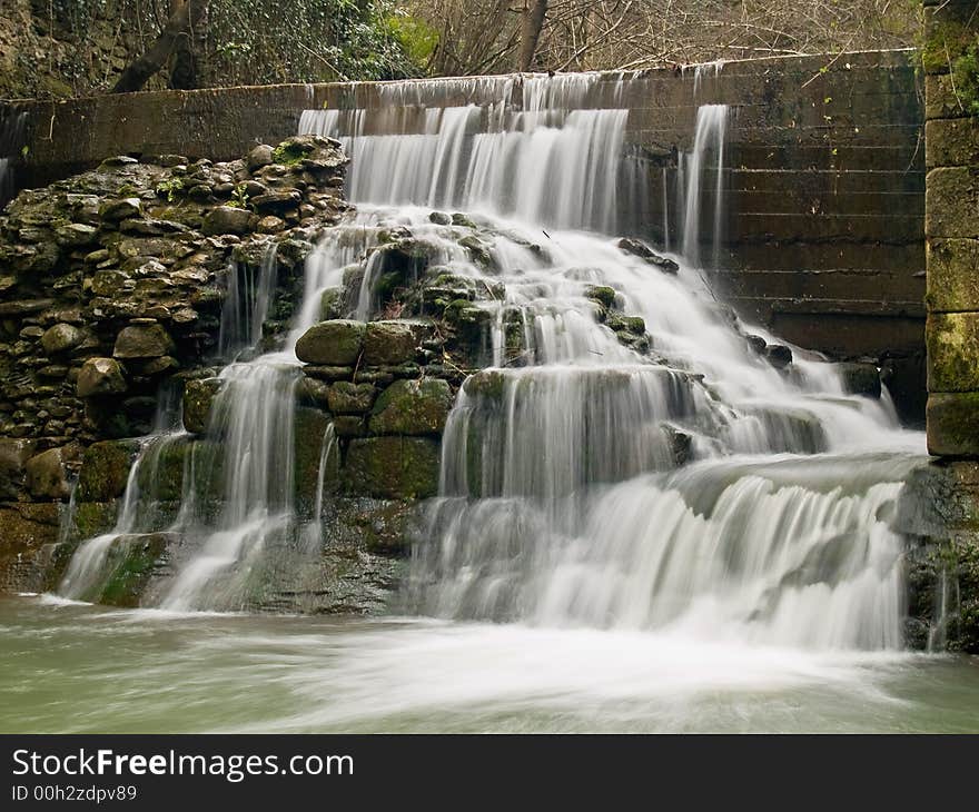 Small waterfall in the forest