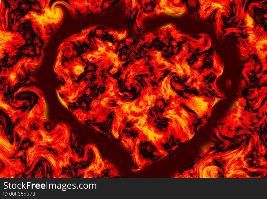 Fire blazing heart background decorative. Fire blazing heart background decorative