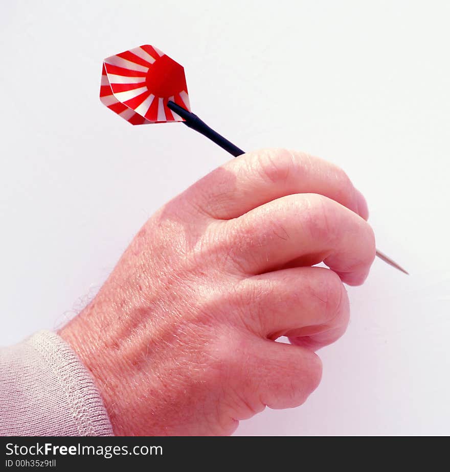 Dart with the symbol of Japan ready to be thrown