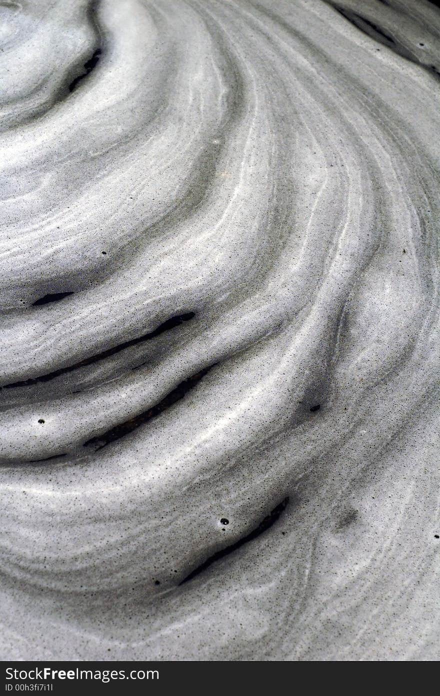 A close up of some foamy bubbles that formed in the water at the base of a waterfall. A close up of some foamy bubbles that formed in the water at the base of a waterfall.