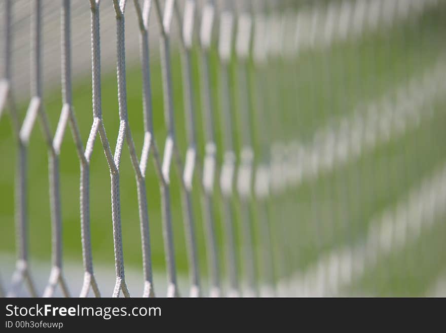 Photo of football net - from the goal. Photo of football net - from the goal