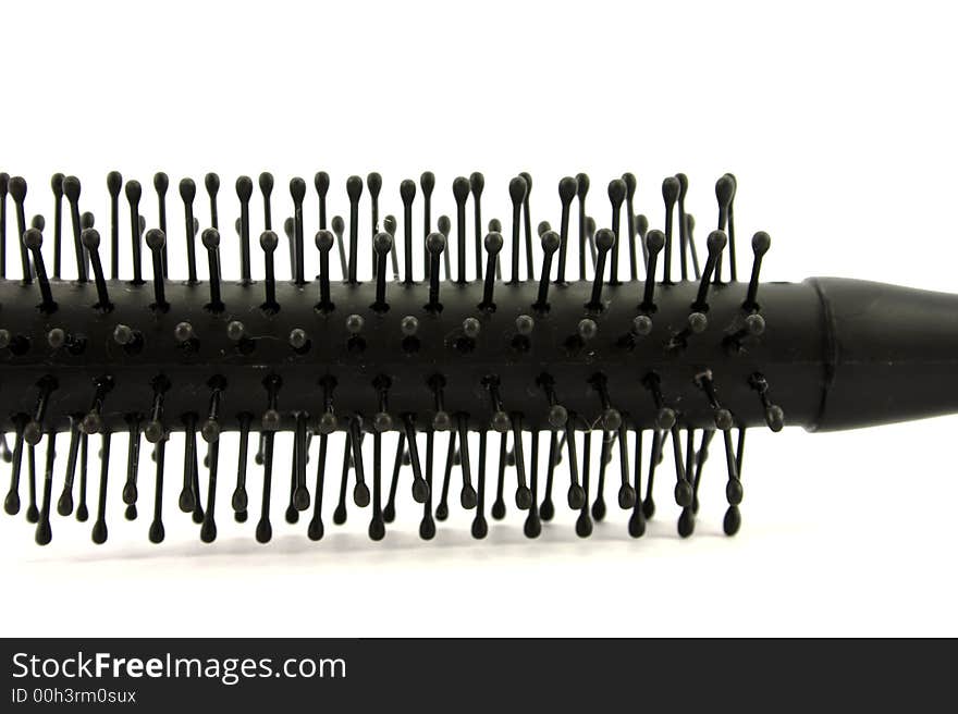 Side view of hairbrush separated