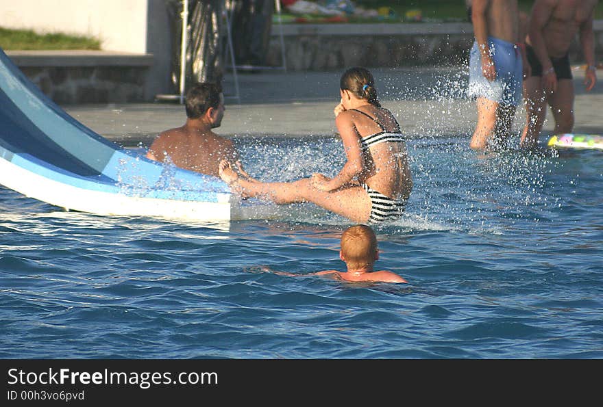 Girl on the swimming pool. Girl on the swimming pool