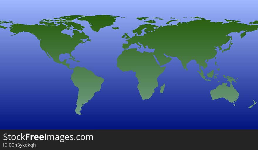 Simple image of the world in blue and green. Simple image of the world in blue and green