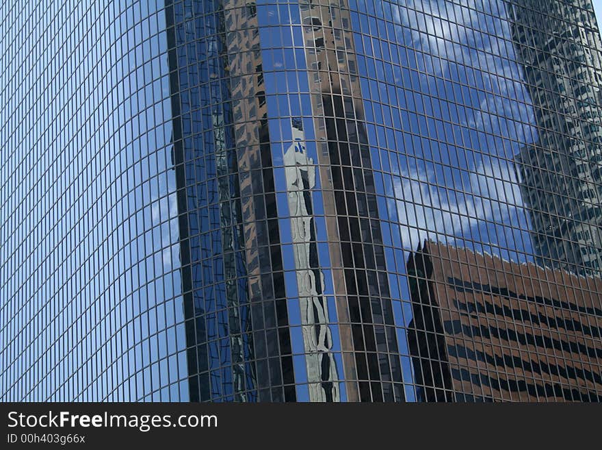 Close up of a Skyscraper in Downtown Los Angeles, California. Close up of a Skyscraper in Downtown Los Angeles, California