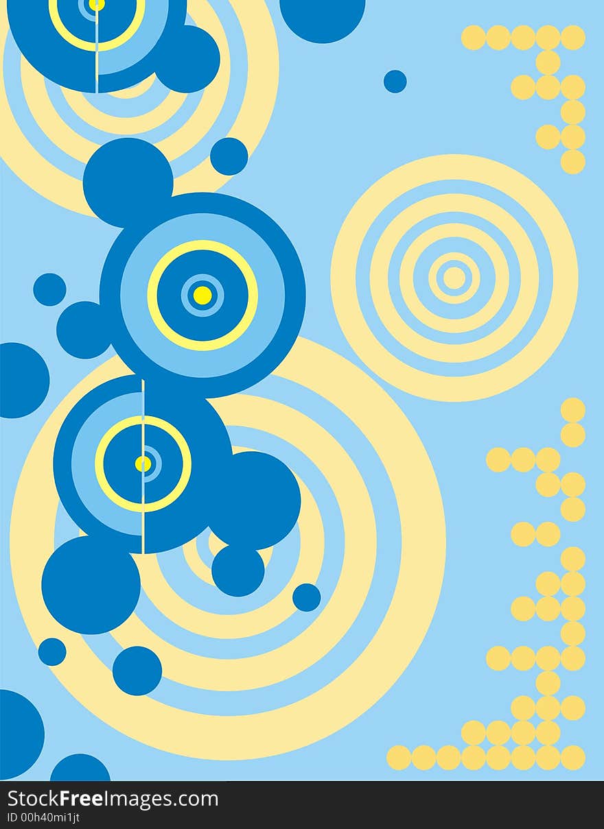 Abstract circle background in yellow and blue colors. Abstract circle background in yellow and blue colors.