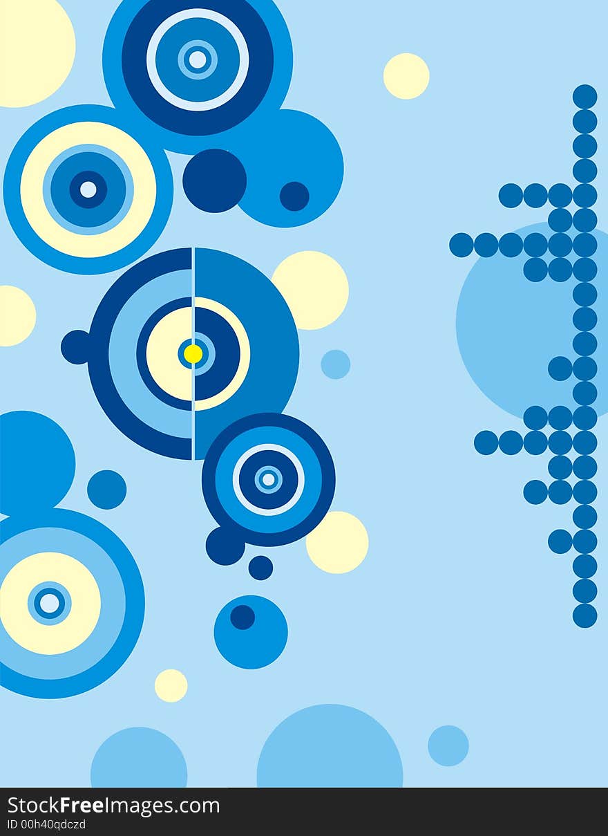 Abstract circle background in blue and yellow colors. Abstract circle background in blue and yellow colors.