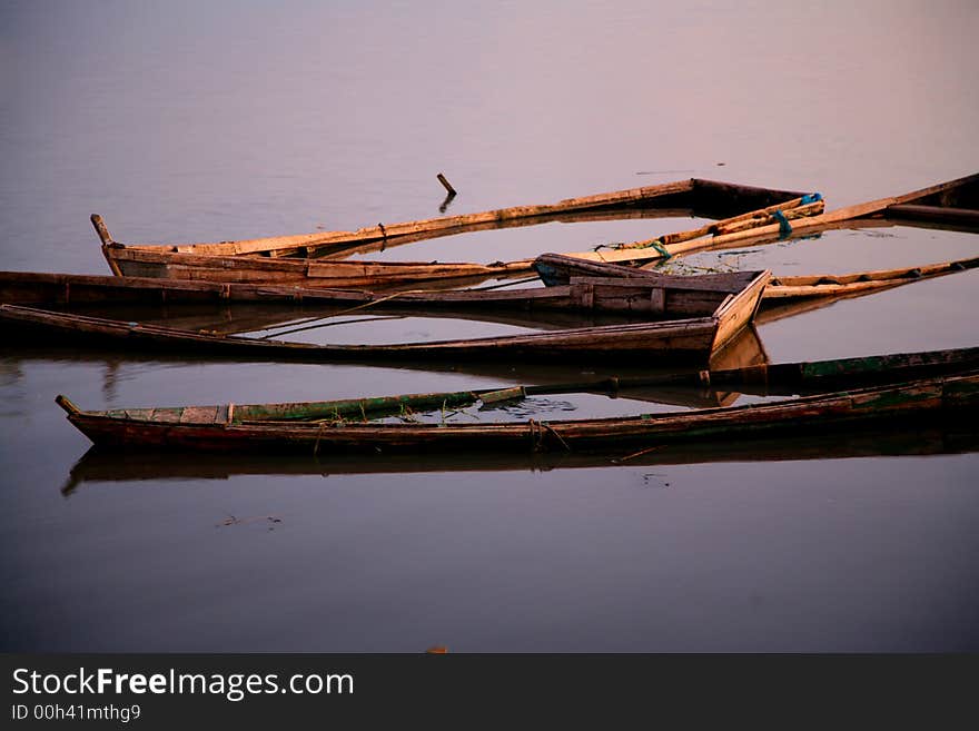 Sunken boats