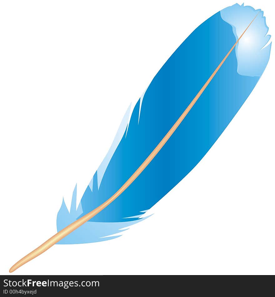 Art illustration of a blue feather