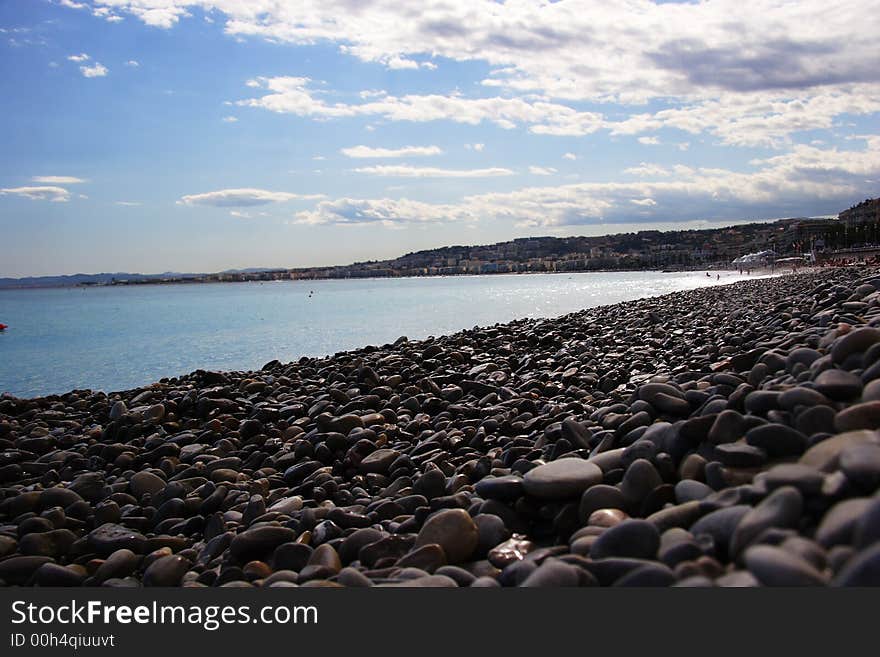 Nice pebble beach, Nice, France