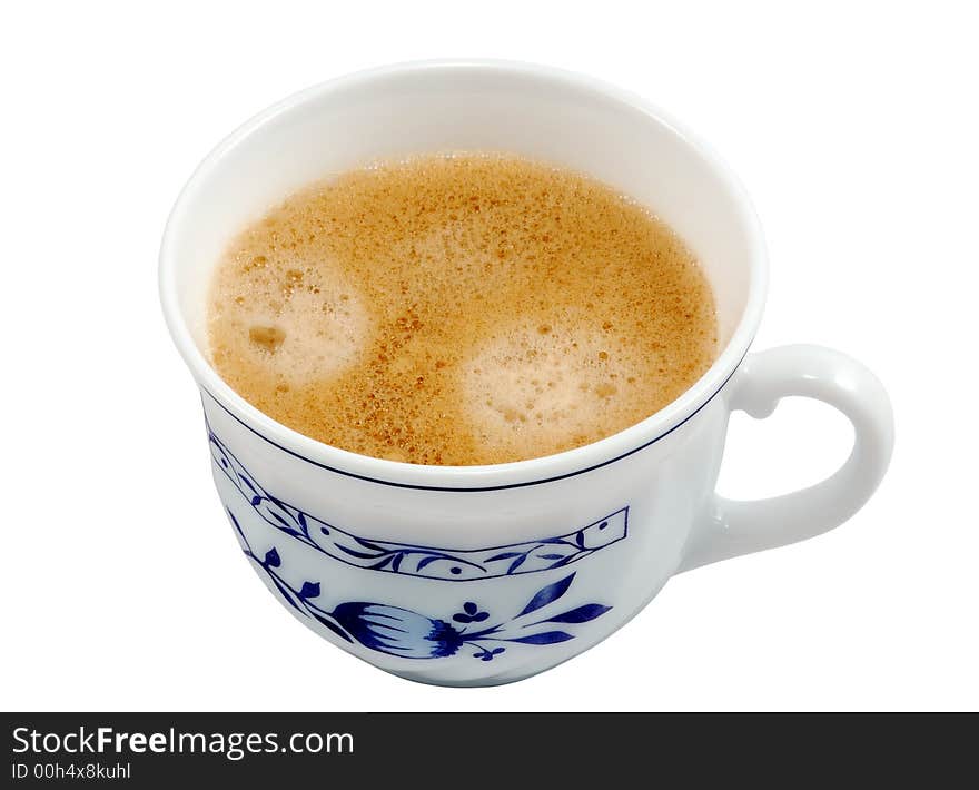 Cup of coffee isolated over white background with clipping-path included