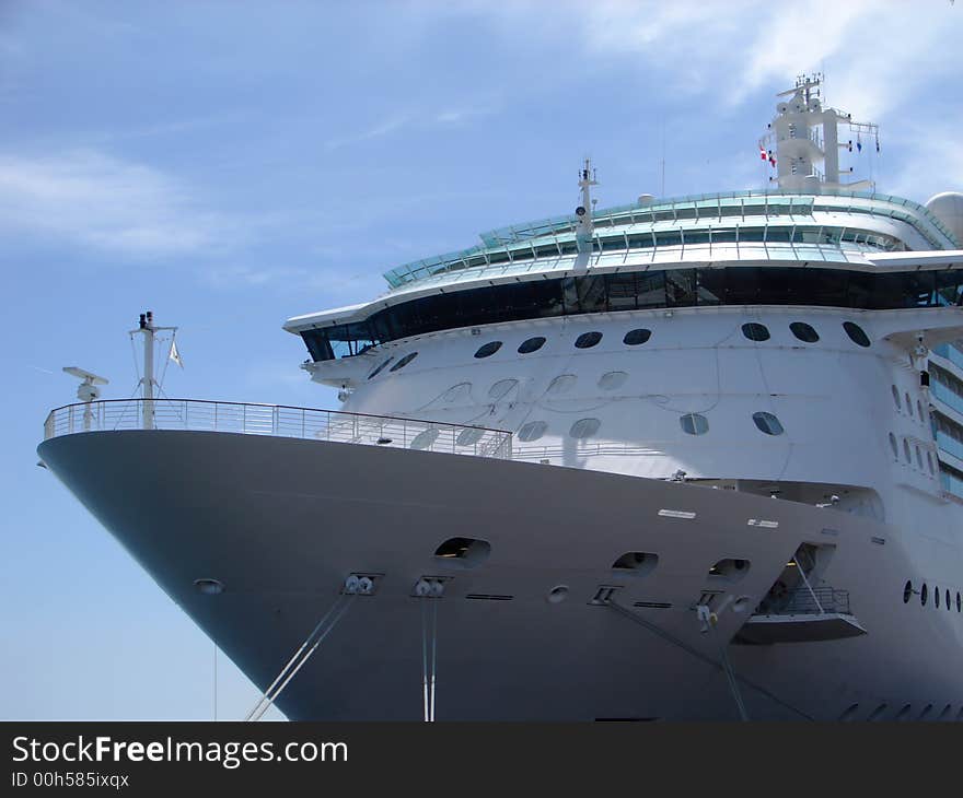 Ship liner front in the dock. Ship liner front in the dock