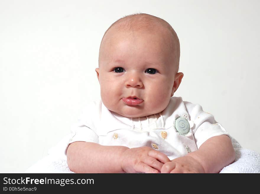 A charming portrait of a little baby boy. He is 3 months old in this series. A charming portrait of a little baby boy. He is 3 months old in this series.