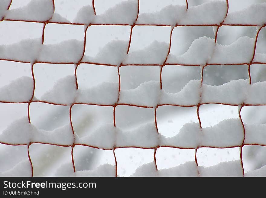 Snow on a orange web