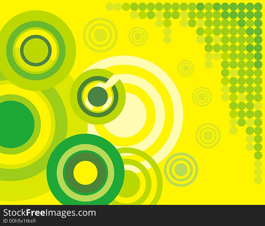 Abstract circle background in yellow and green colors. Abstract circle background in yellow and green colors.