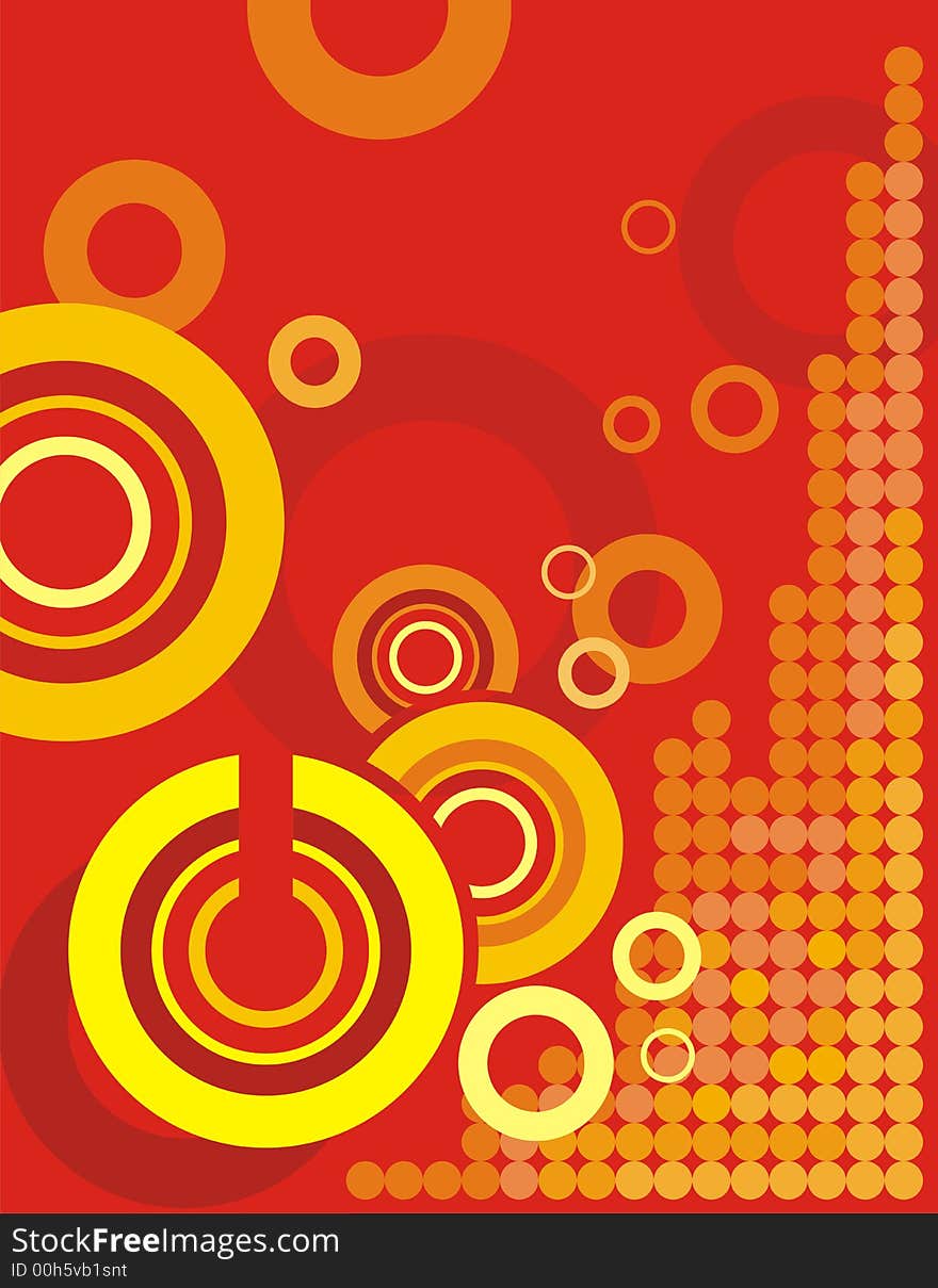 Abstract circle background in orange, red and yellow colors. Abstract circle background in orange, red and yellow colors.