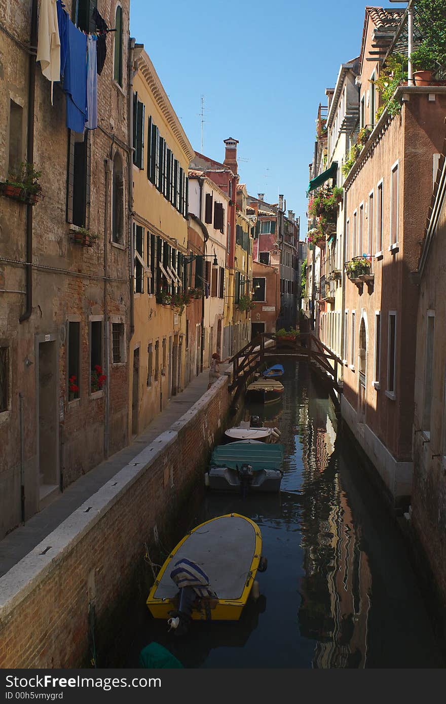 Narrow canal in Venice, Italy