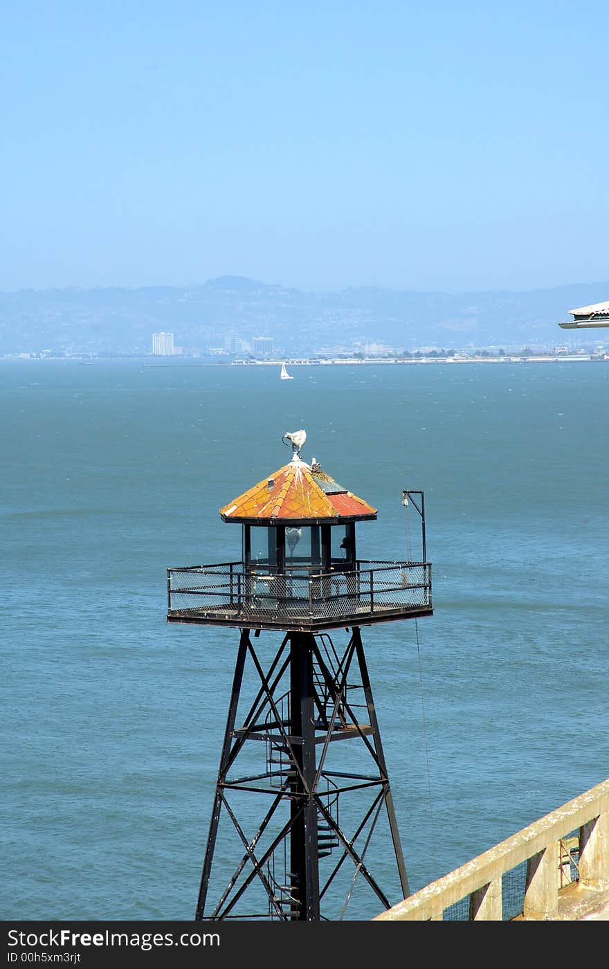 Watch Tower on Alcatraz island in San Francisco