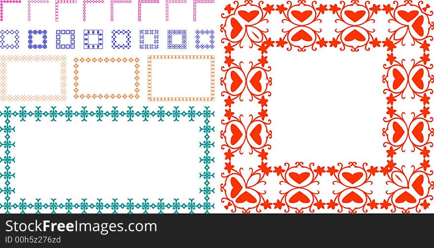 Ornate style frames and corner illustrations. Ornate style frames and corner illustrations