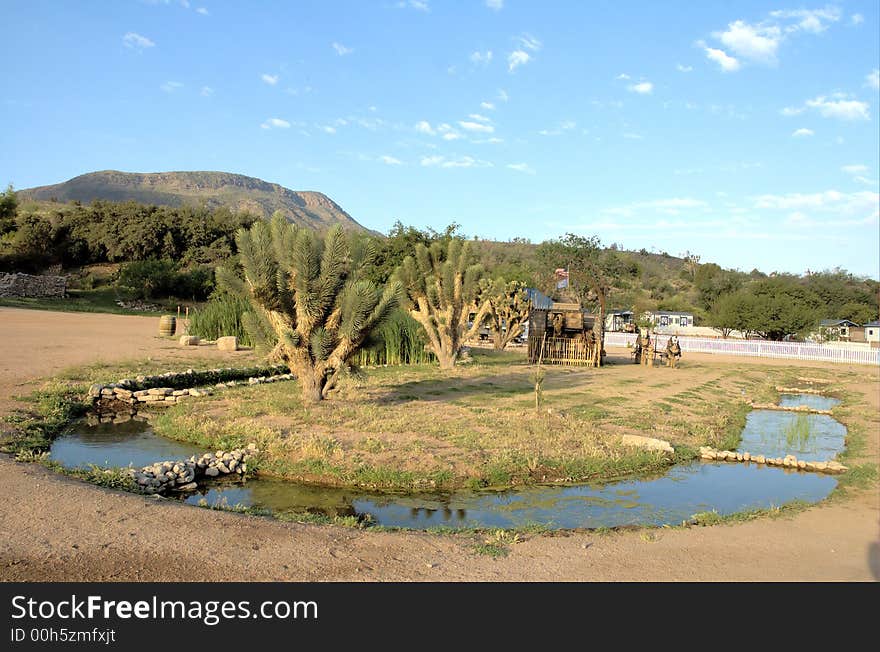 Beautiful landscape surrounding a ranch in Arizona